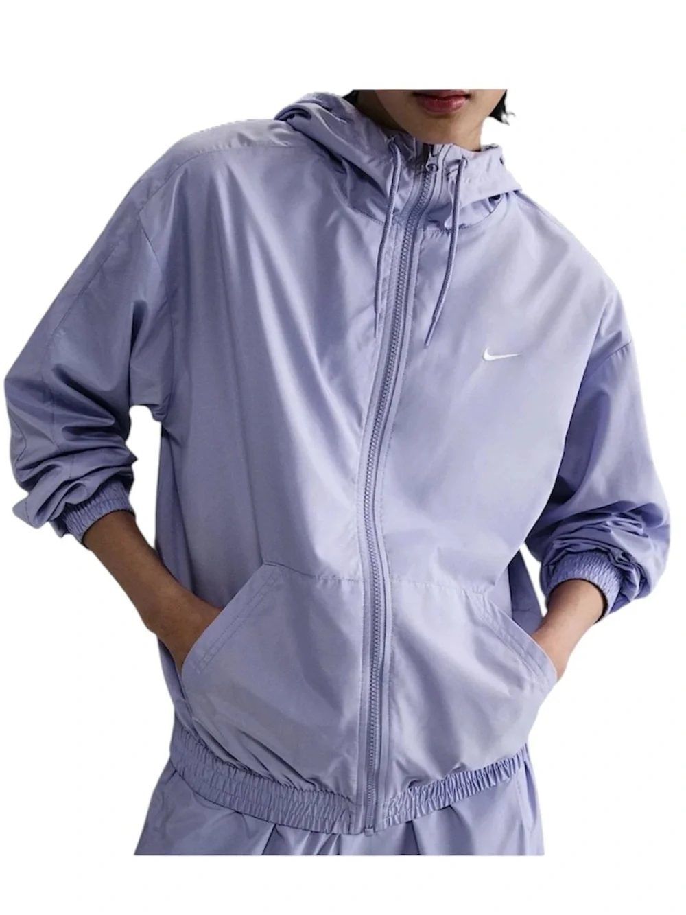 NWT Nike Women Loose UV Hooded Jacket Pockets Lilac Purple L Lightweight Summer